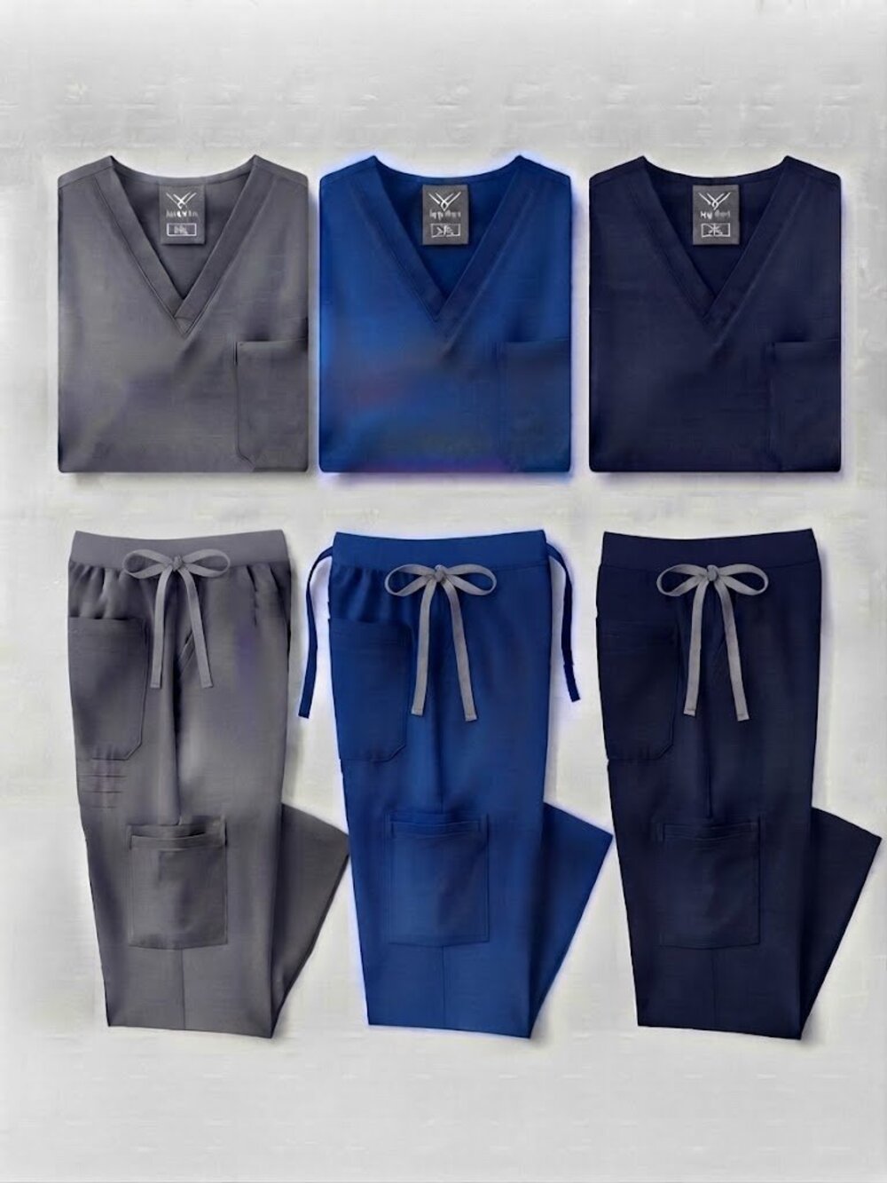 Nwt NiaaHinn Lot Of 3 Medical Scrub Sets V-Neck Tops Pants XXL